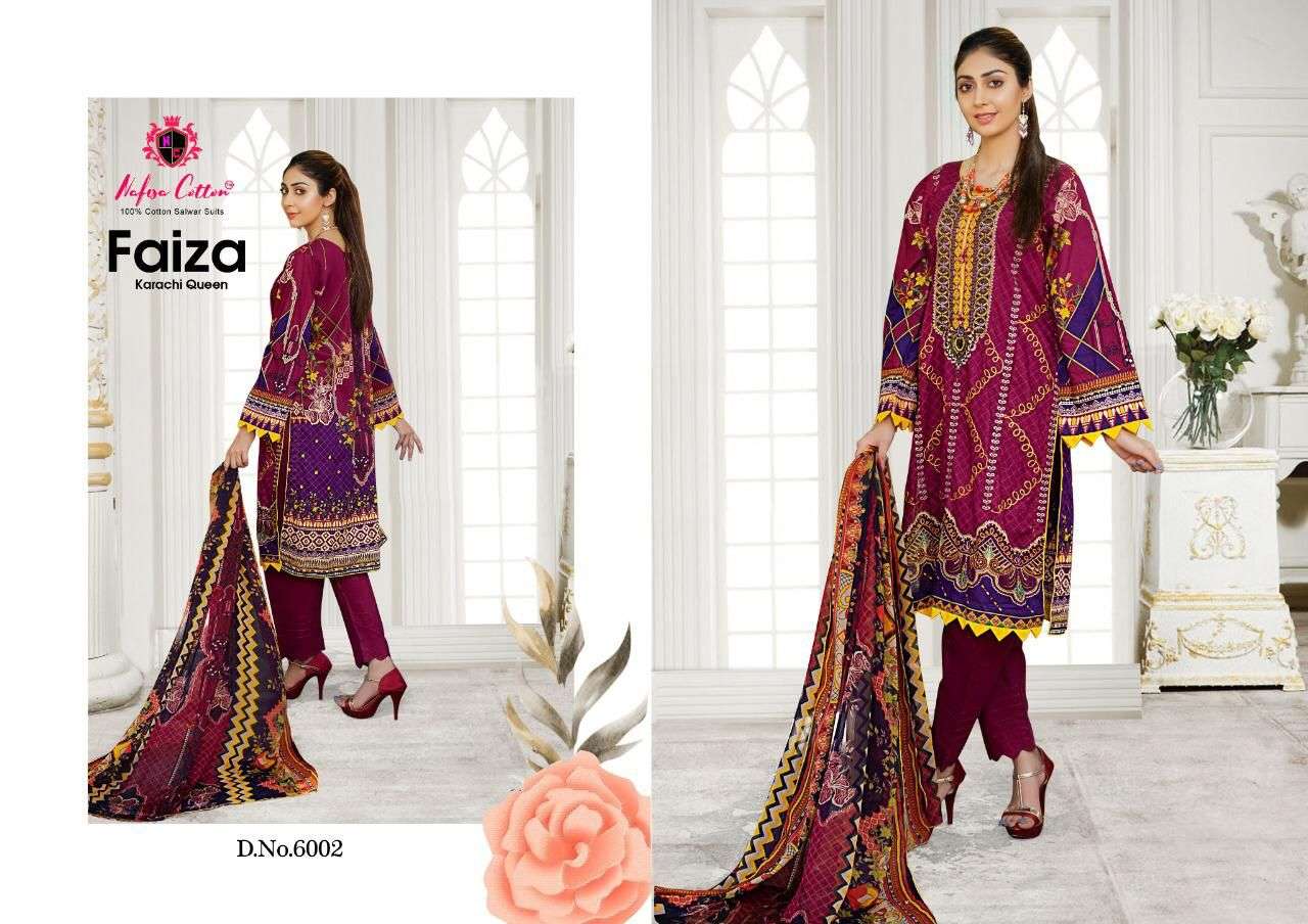 Faiza Karachi Queen Vol 6 By Nafisha Cotton Designer Wholesale Online Salwar Suit Set