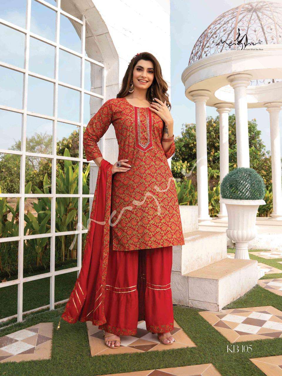 Kacha Kadam By Mayur Fashion Wholesale Online Lowest Price Kurtis Sharara Dupatta Set