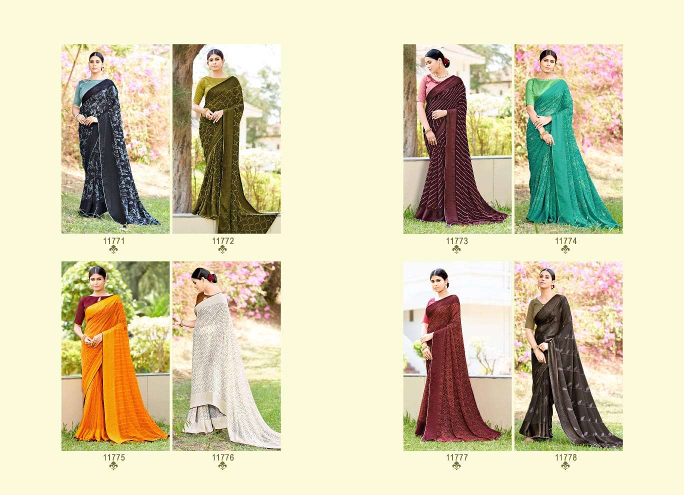 Amber 9 By 5D Designer Wholesale Online Sarees Set