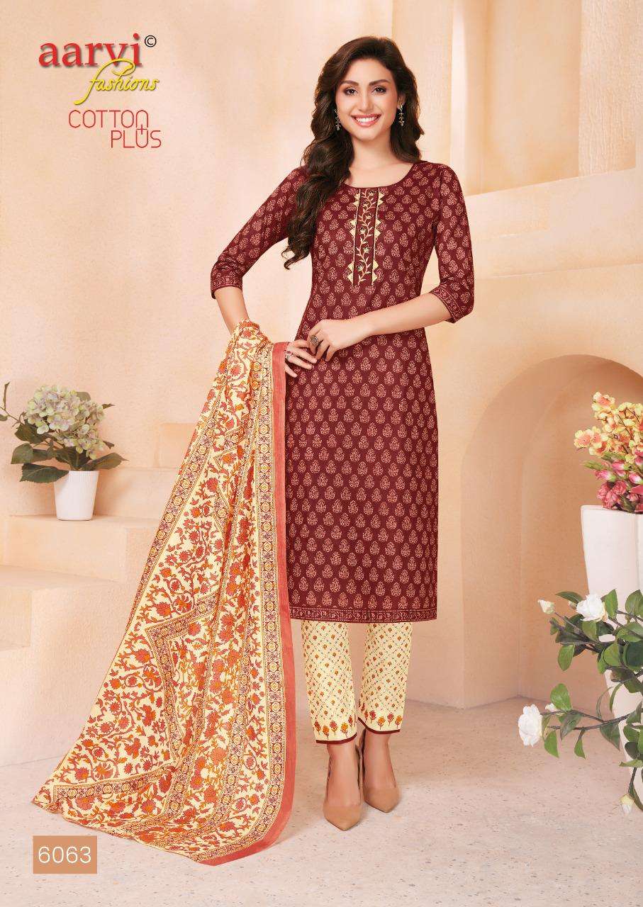 Cotton Plus By Aarvi Fashion Designer Wholesale Online Material Salwar Suit Set
