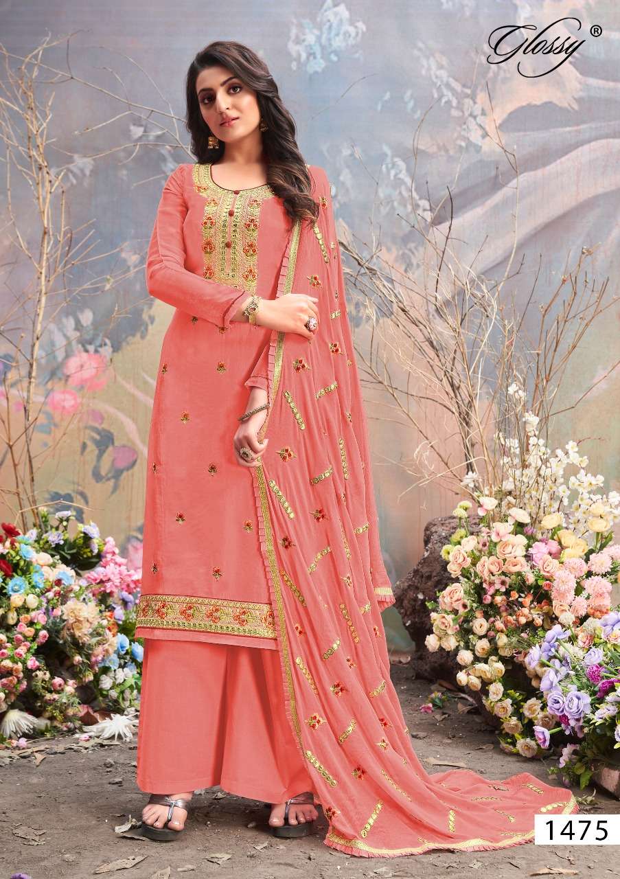D.No.1475 By Glossy Designer Wholesale Online Salwar Suit Set