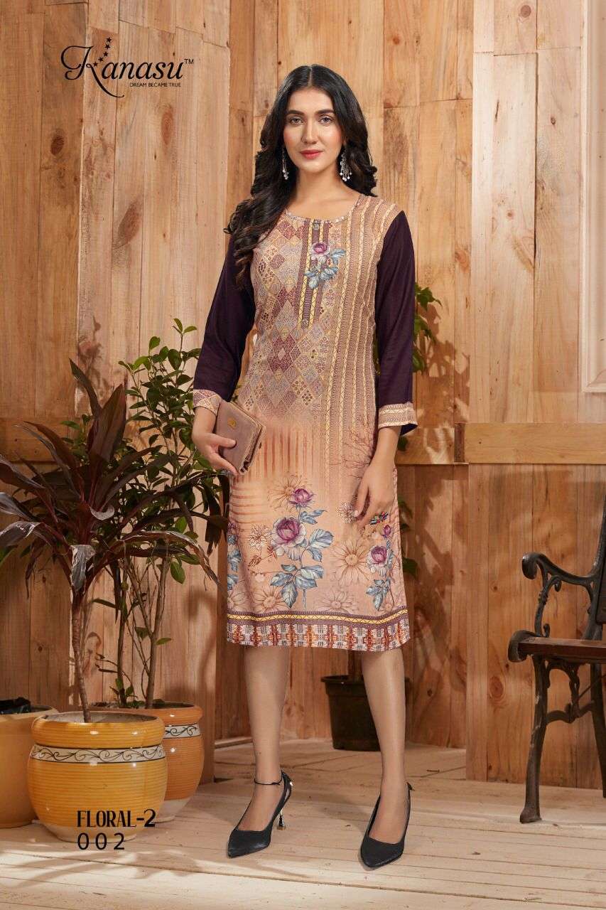 Floral Vol 2 By Kanasu Kurtis Designer Wholesale Online Kuratis Set