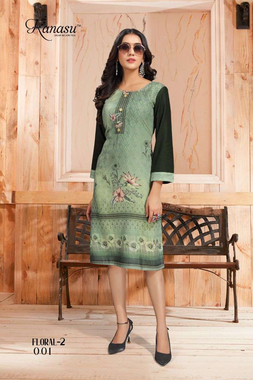 Floral Vol 2 By Kanasu Kurtis Designer Wholesale Online Kuratis Set