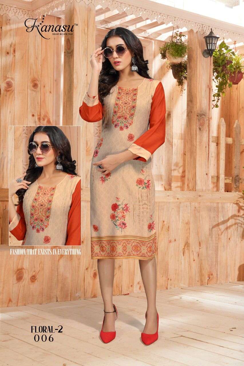 Floral Vol 2 By Kanasu Kurtis Designer Wholesale Online Kuratis Set