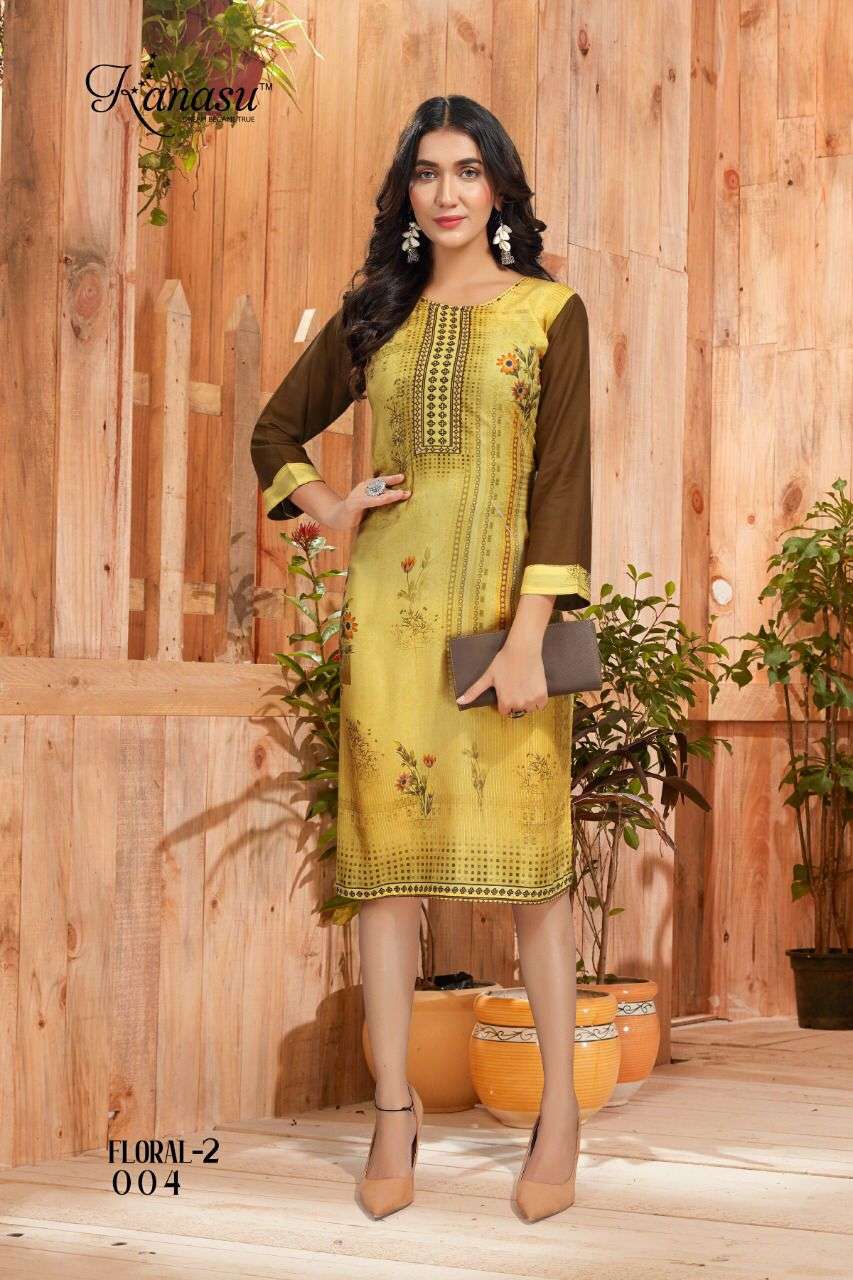 Floral Vol 2 By Kanasu Kurtis Designer Wholesale Online Kuratis Set