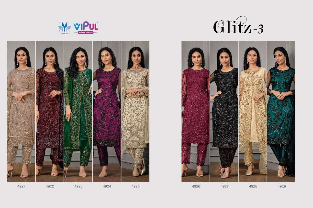 Glitz vol 3 By Vipul Designer Wholesale Online Salwar Suit Set