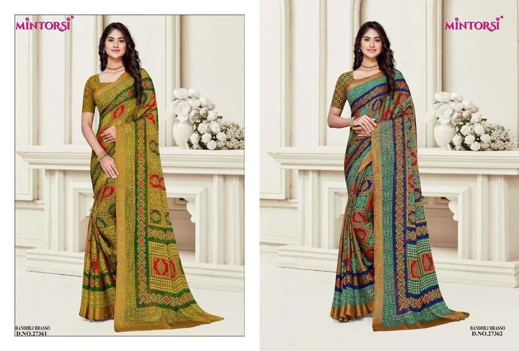 Meher Brasso By Mintorsi Designer Wholesale Online Sarees Set