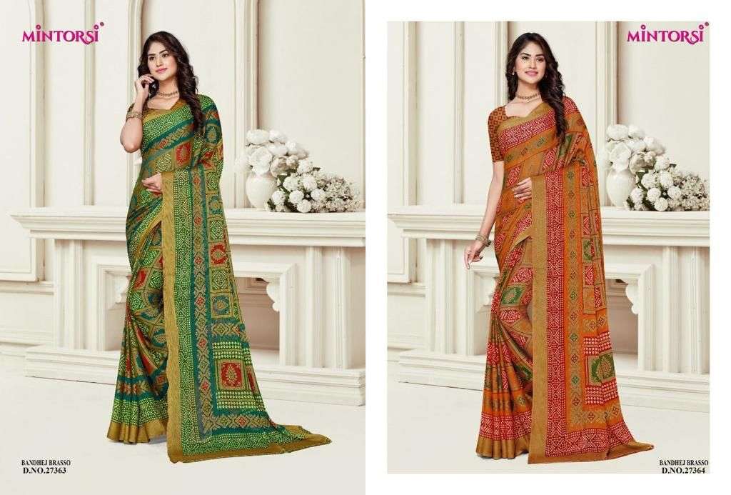 Meher Brasso By Mintorsi Designer Wholesale Online Sarees Set