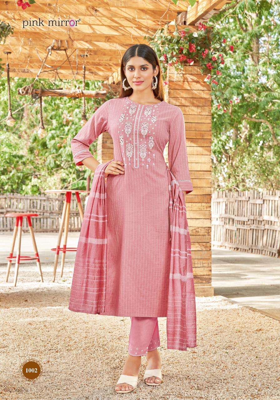 Pearl By Pink Mirror Designer Wholesale Online Kurtis Pant Dupatta Set
