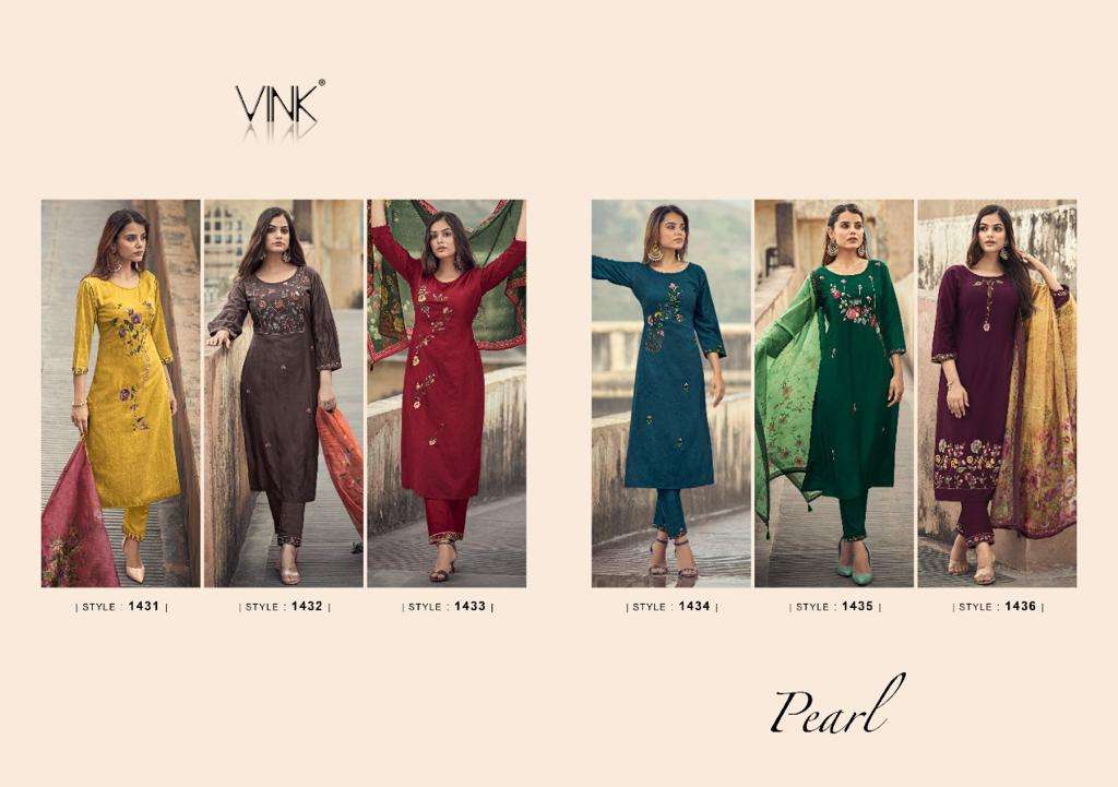 Pearl By Vink Designer Wholesale Online Kurtis Pant Dupatta Set