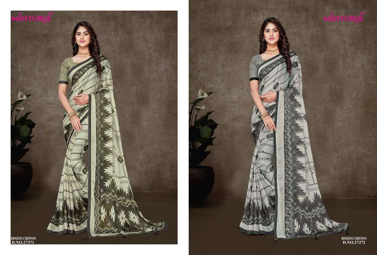 Rim Jim Chiffon By Mintorsi Designer Wholesale Online Sarees Set