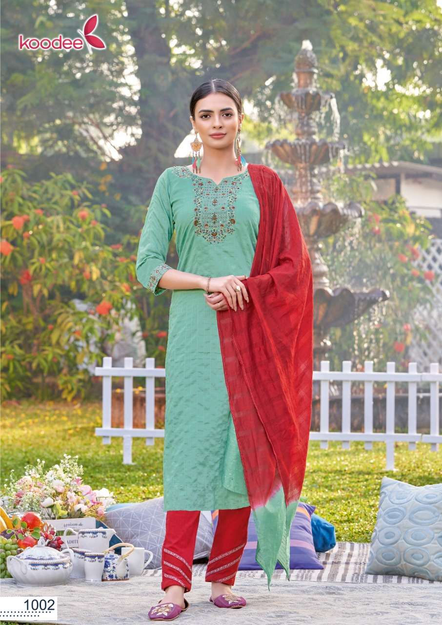 Riya - 3 By Koodee Designer Wholesale Online Kurti Pant With Dupatta Set