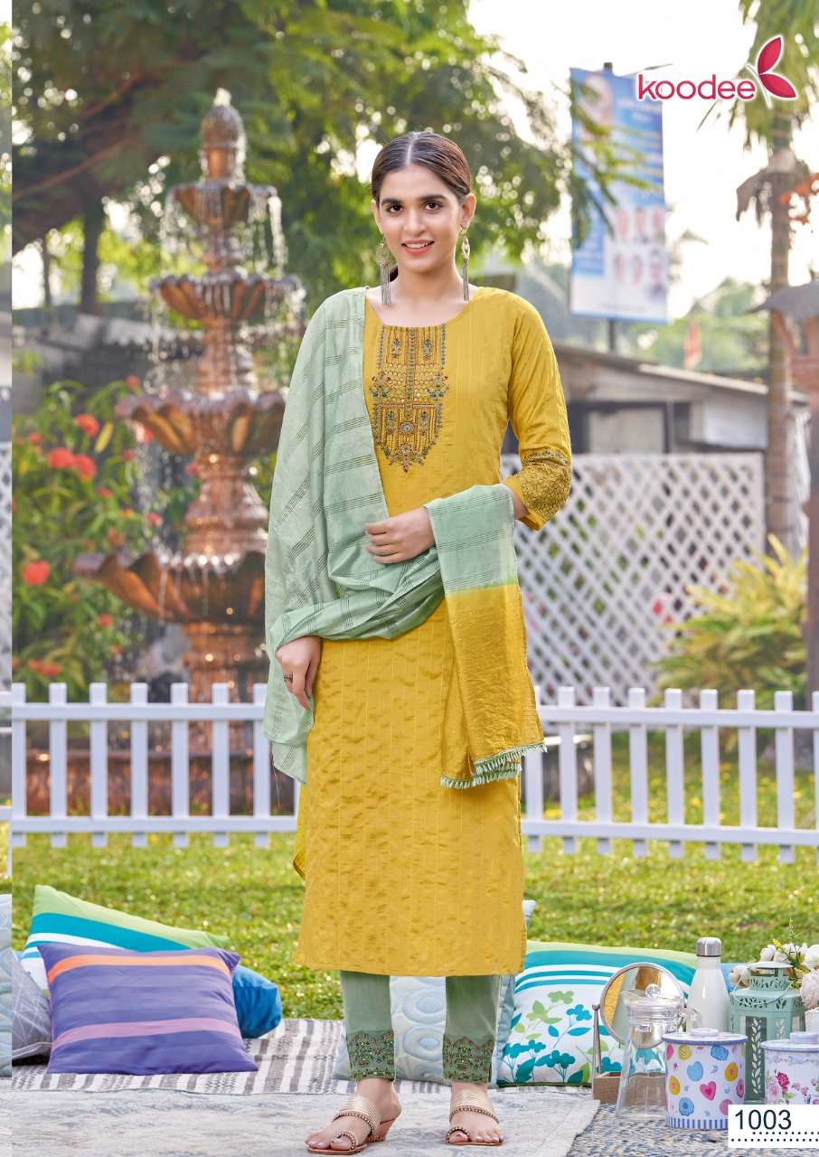 Riya - 3 By Koodee Designer Wholesale Online Kurti Pant With Dupatta Set