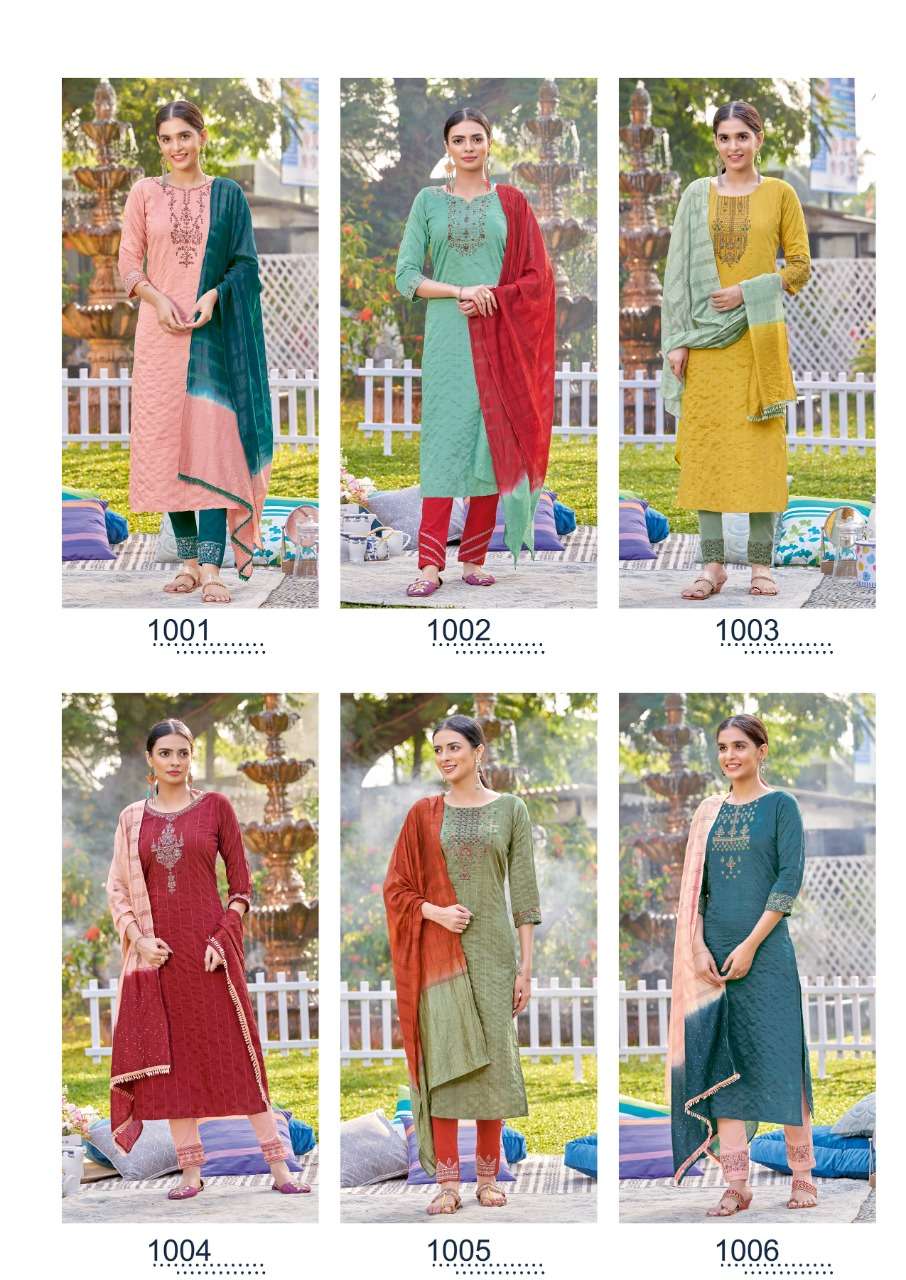 Riya - 3 By Koodee Designer Wholesale Online Kurti Pant With Dupatta Set