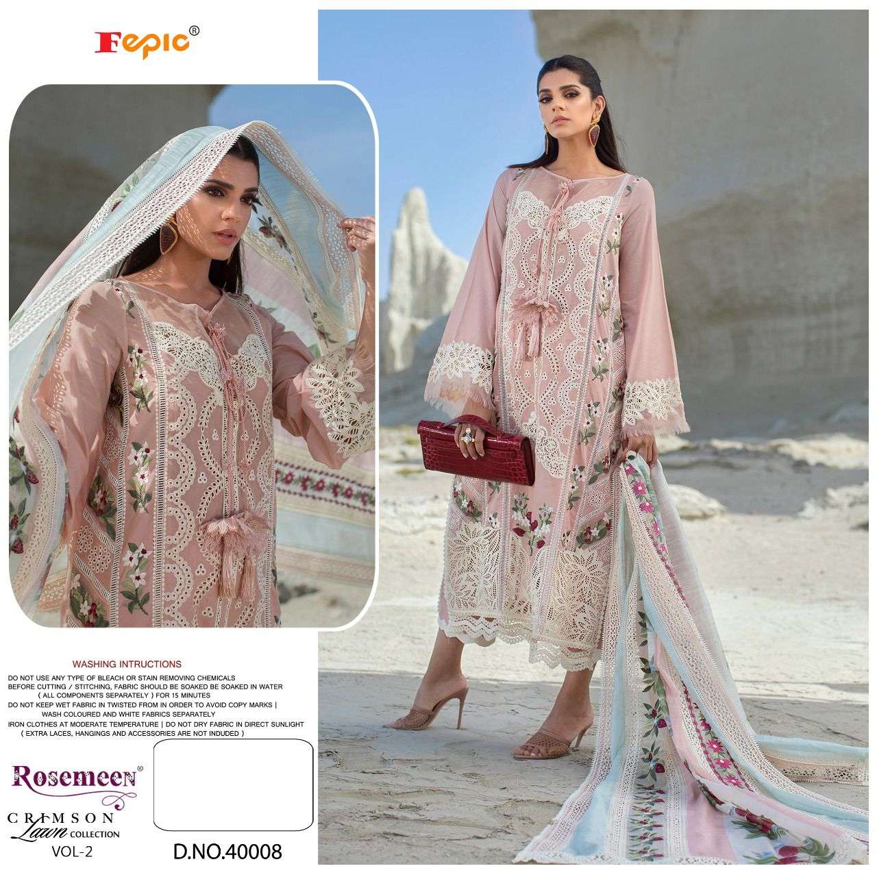 Rosemeen Crimson Lawn collection Vol 2 By Fepic Designer Wholesale Online Salwar Suit Set