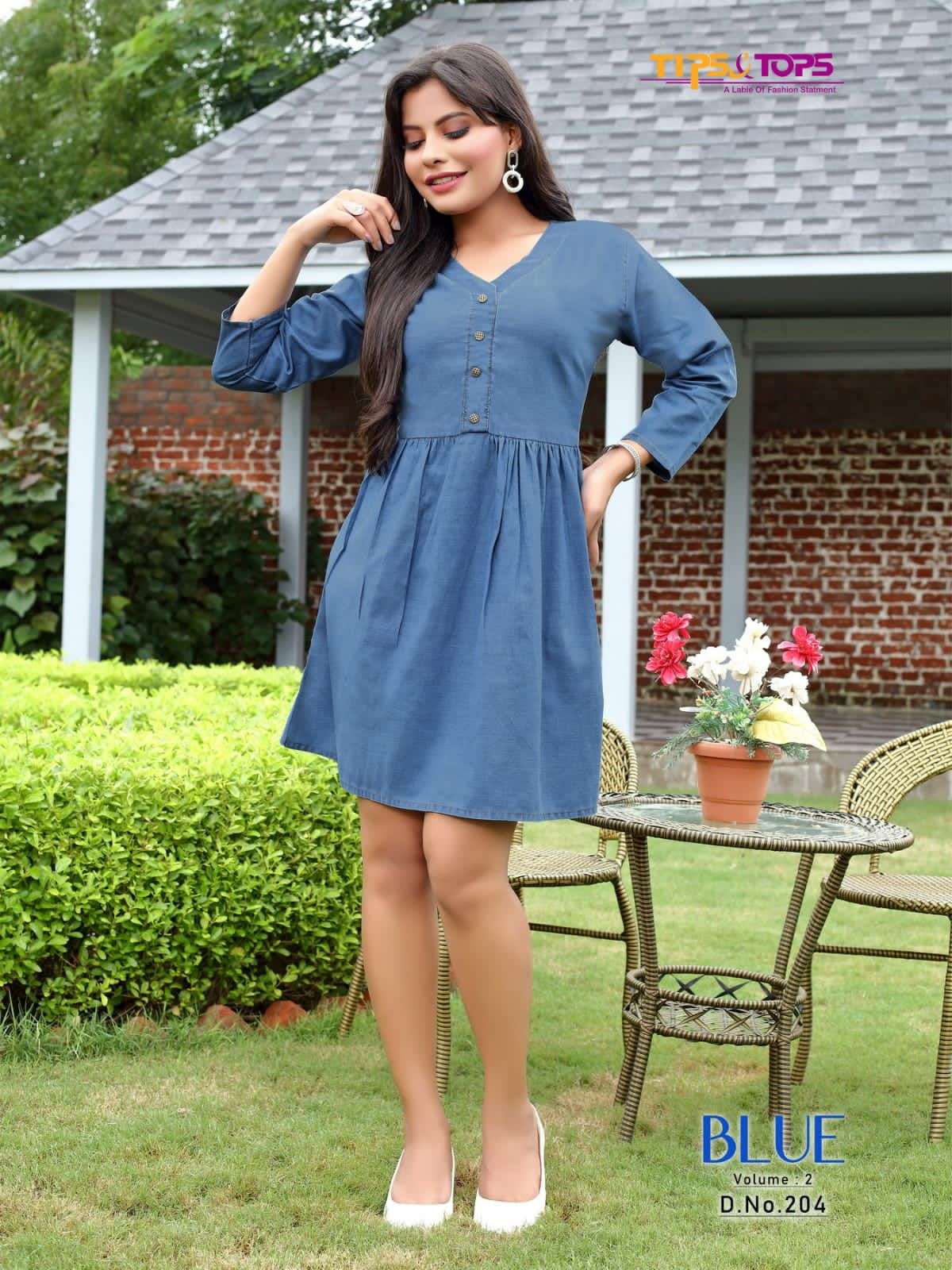 Blue Vol 2 By Tips & Tops Designer Wholesale Online Kurtis Set