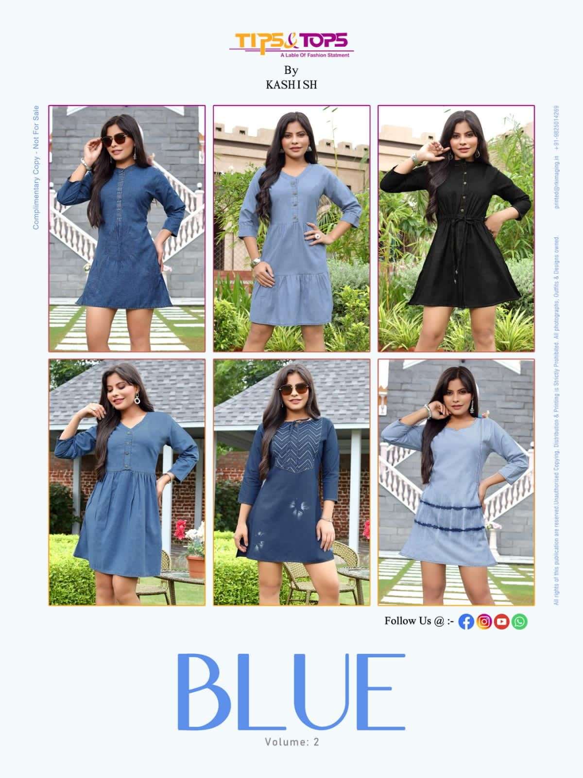 Blue Vol 2 By Tips & Tops Designer Wholesale Online Kurtis Set