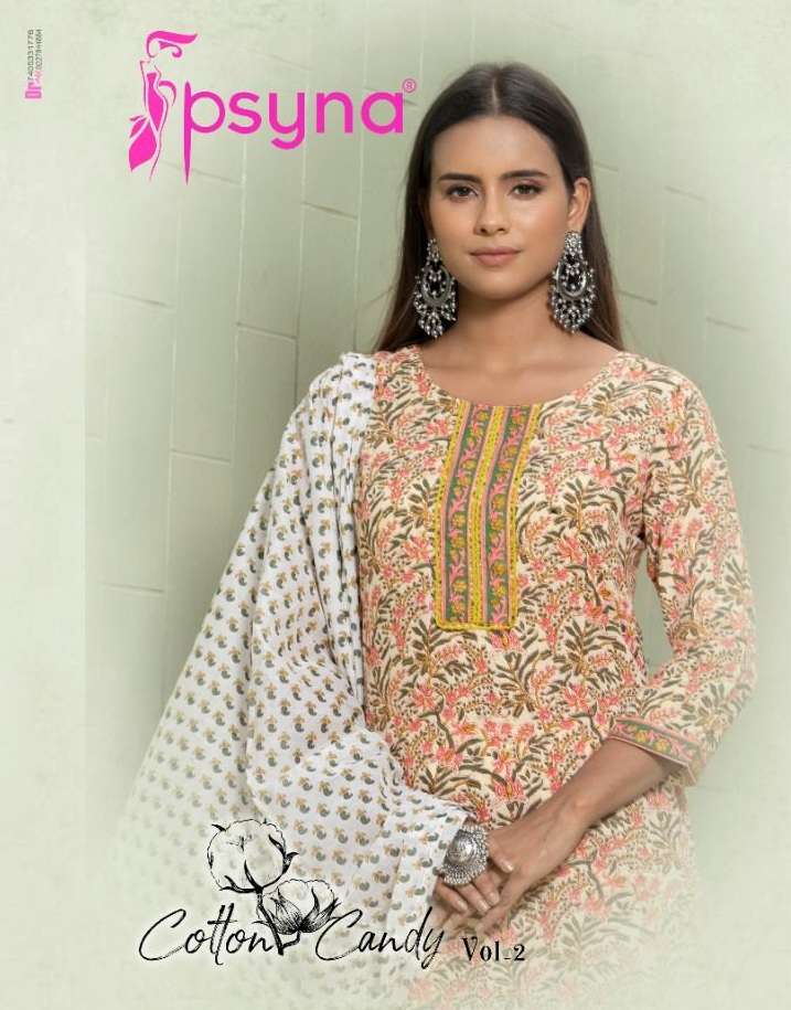 Cotton Candy 2 By Psyna Designer Wholesale Online Kurtis Pant Dupatta Set