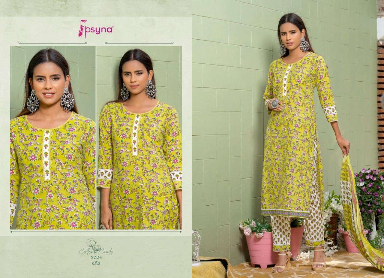 Cotton Candy 2 By Psyna Designer Wholesale Online Kurtis Pant Dupatta Set