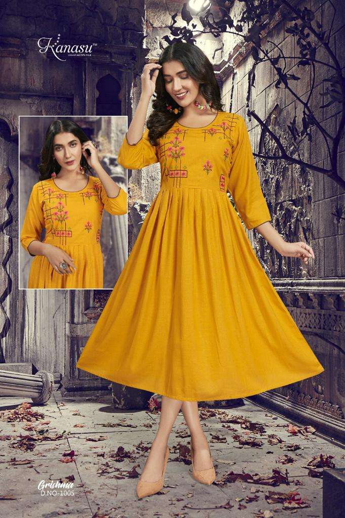 Grishma By Kanasu Designer Wholesale Online Kurtis Set