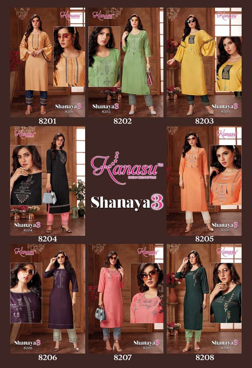 Shanaya Vol 3 By Kanasu Kurtis Designer Wholesale Online Kurtis With Pant Set
