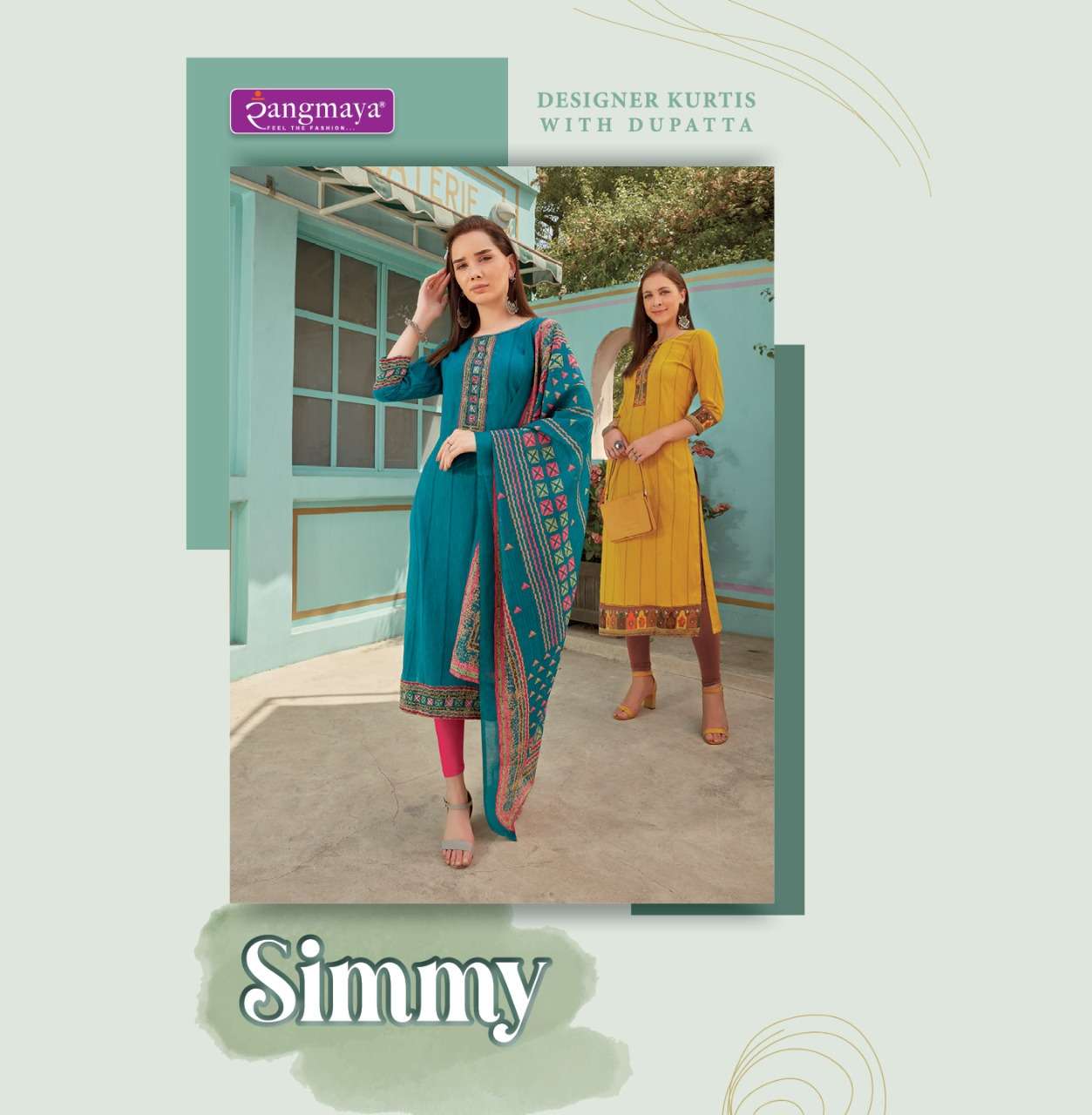 Simmy By Rangmaya Designer Wholesale Online Kurtis With Dupatta Set