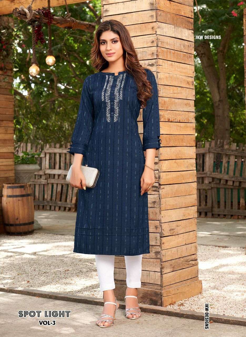 Spotlight Vol-3 By IKW Designs Designer Wholesale Online Kurtis Set