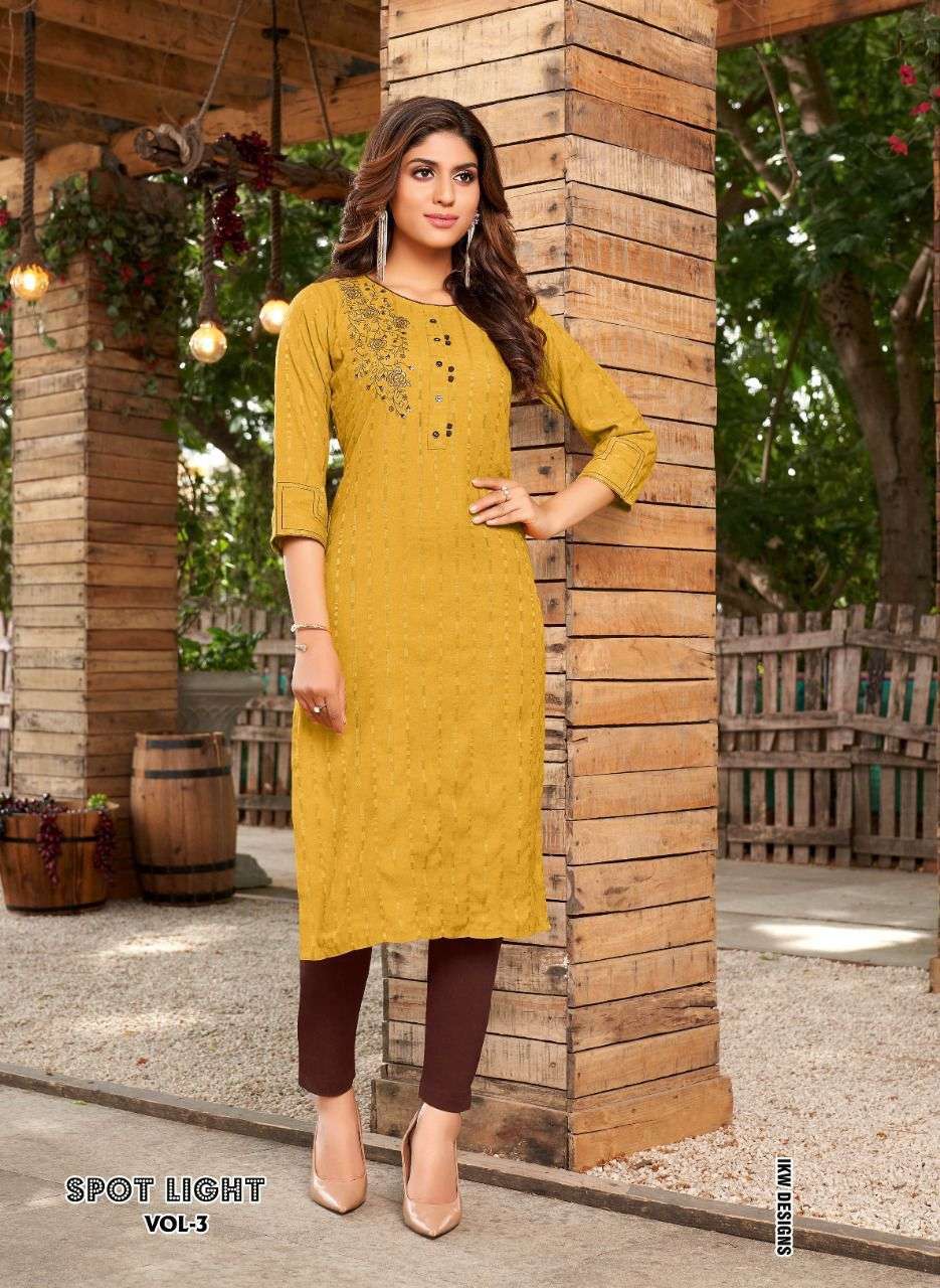 Spotlight Vol-3 By IKW Designs Designer Wholesale Online Kurtis Set