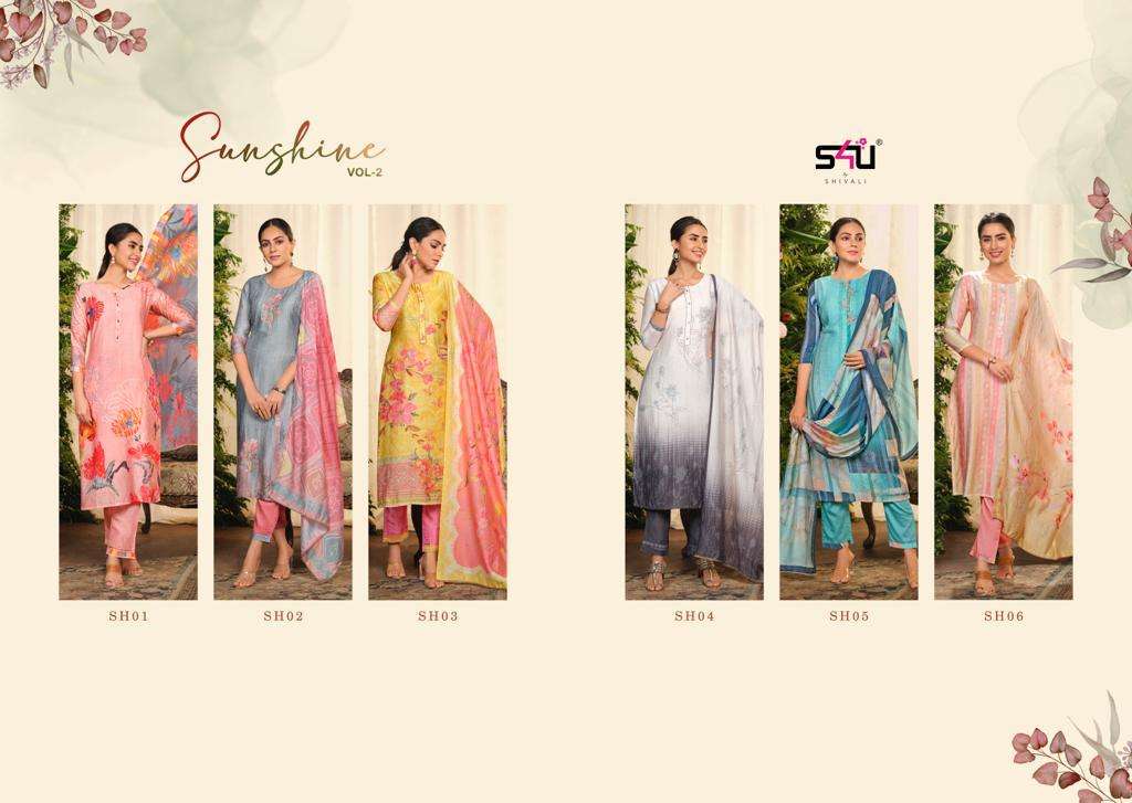 Sun Shine Vol 2 By S4U Designer Wholesale Online Kurtis Pant Dupatta Set