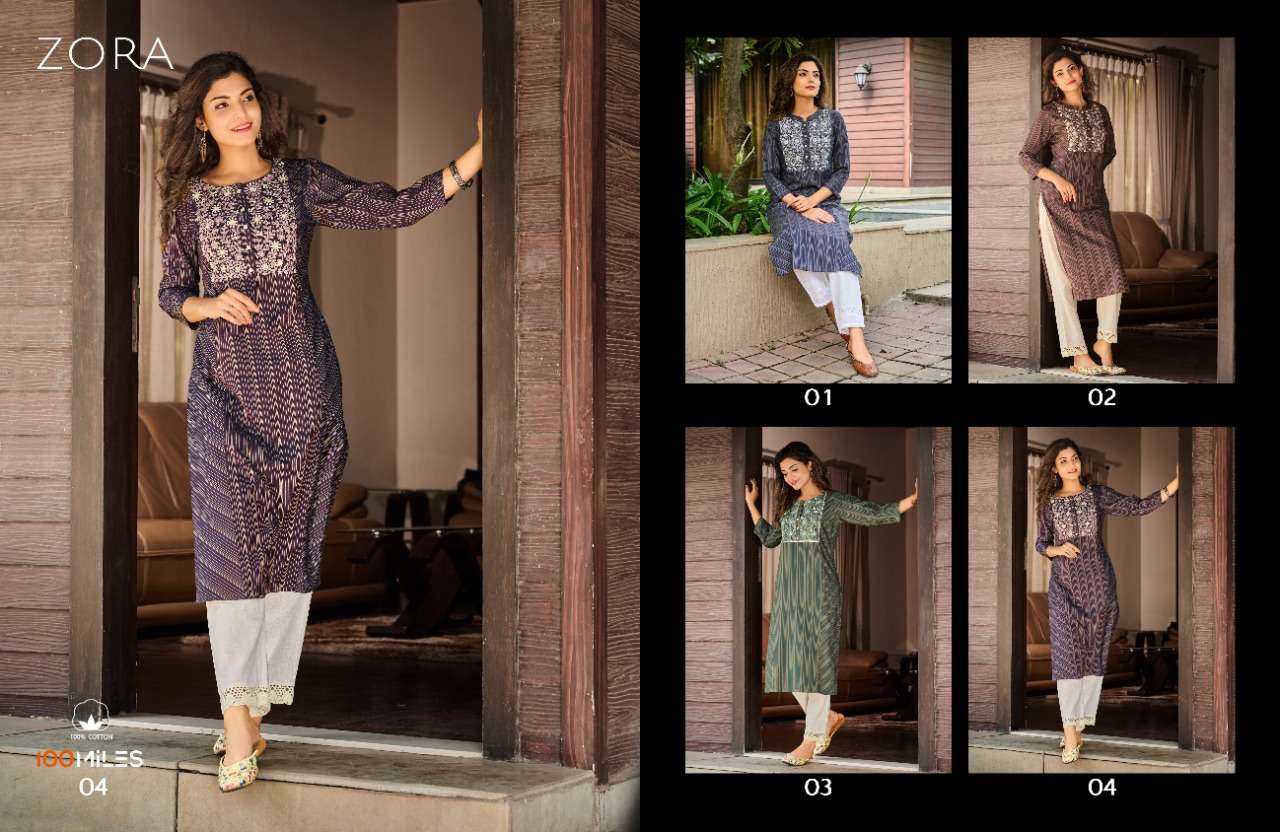 Zora By 100Miles Designer Wholesale Online Kurtis Set