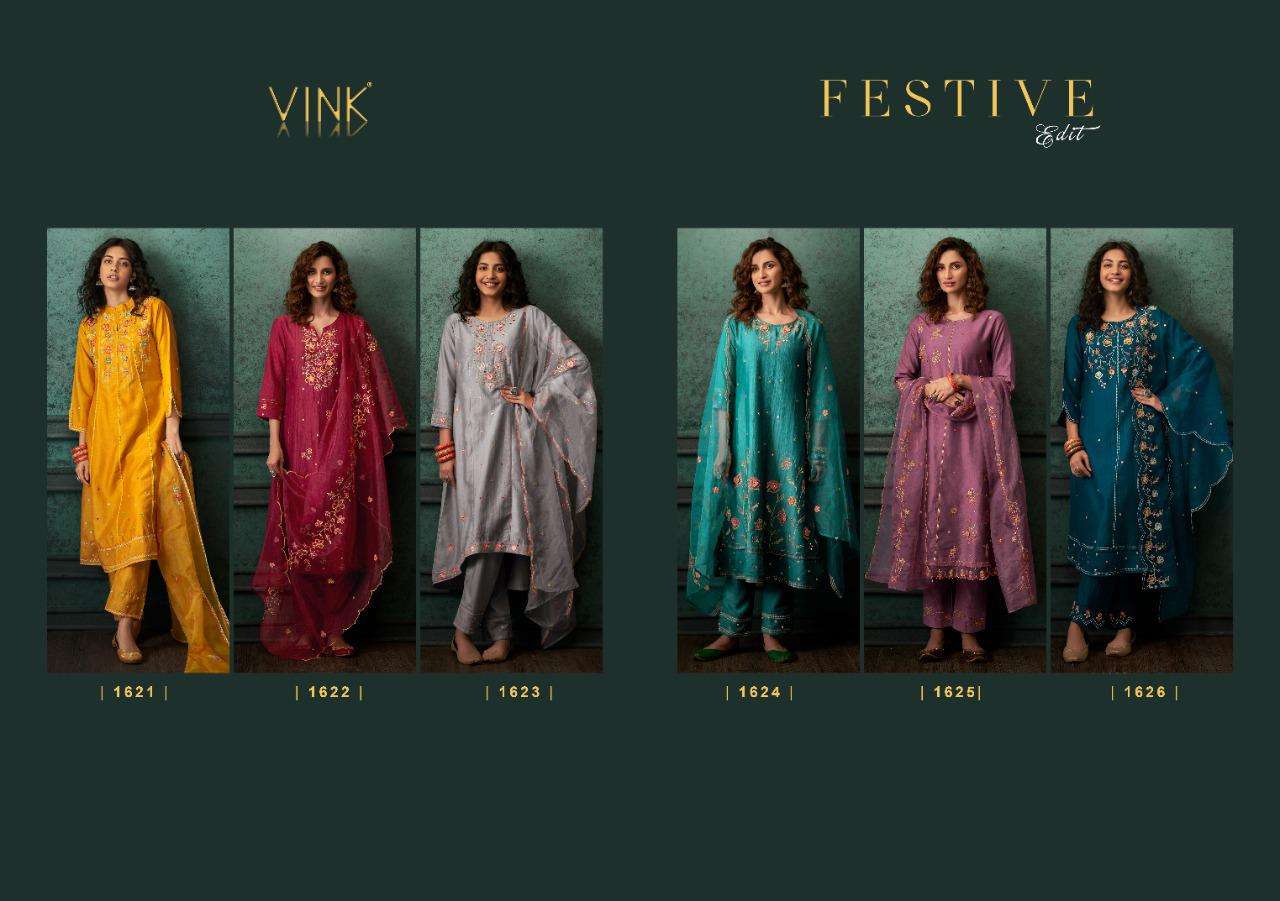 Festive Edit By Vink Designer Wholesale Online Kurtis Pant Dupatta Set