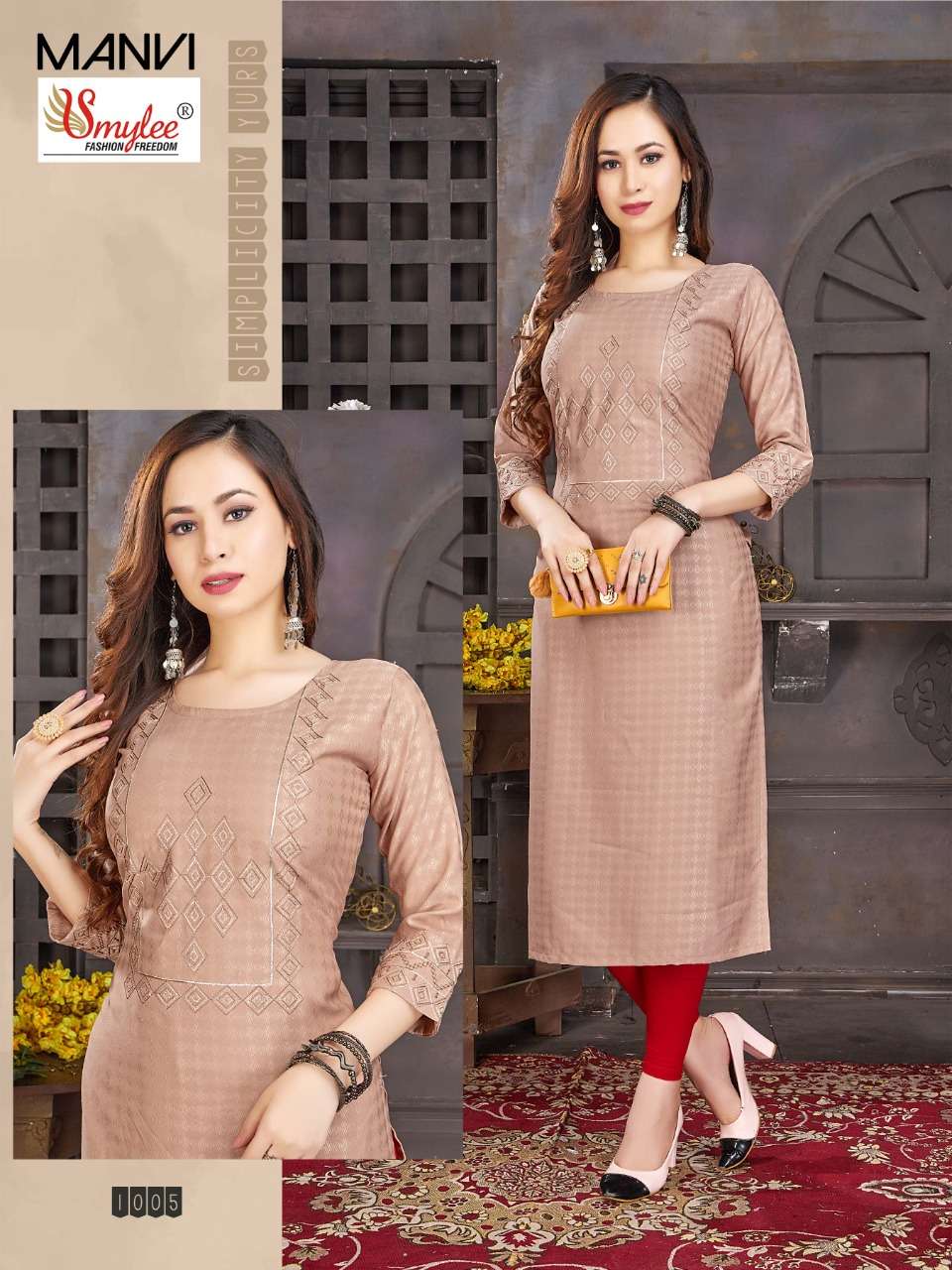 Manvi By Smylee Designer Wholesale Online Kurtis Set