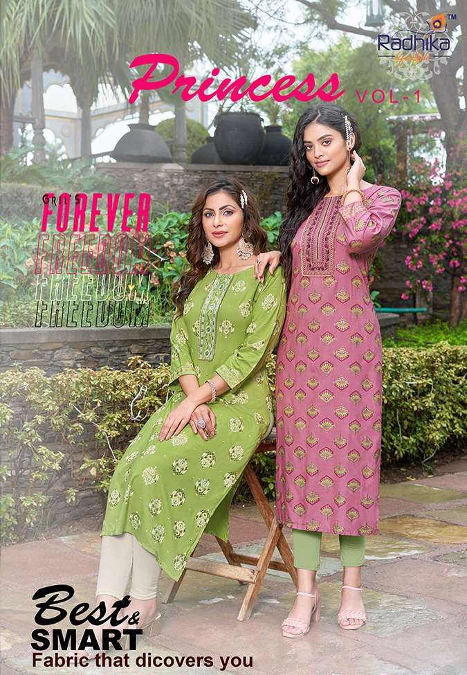 Princess Vol 1 By Radhika lifestyle Designer Wholesale Online Kurtis Set