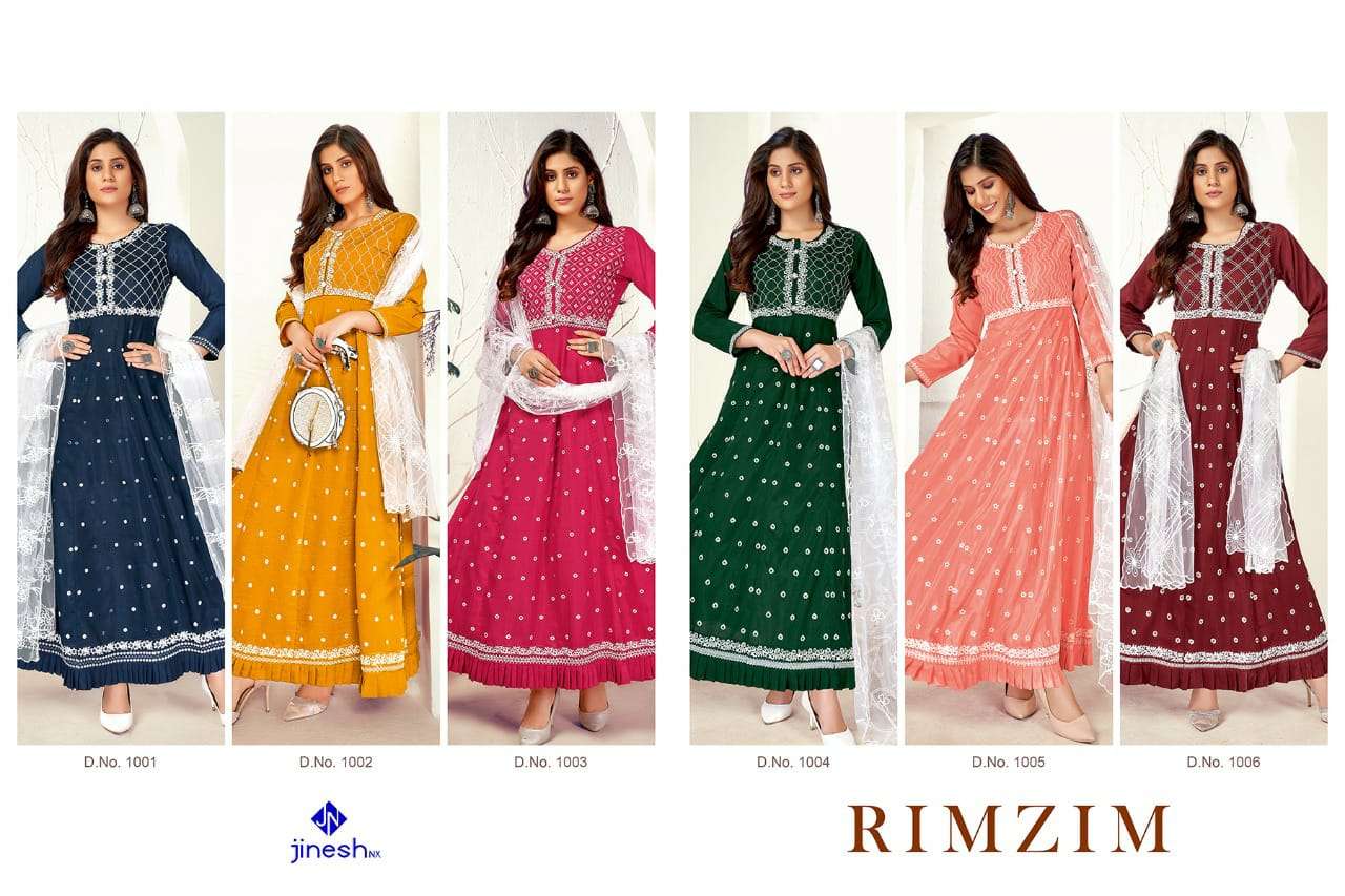 Rim Zim By Jinesh Nx Designer Wholesale Online Kurtis With Dupatta Set