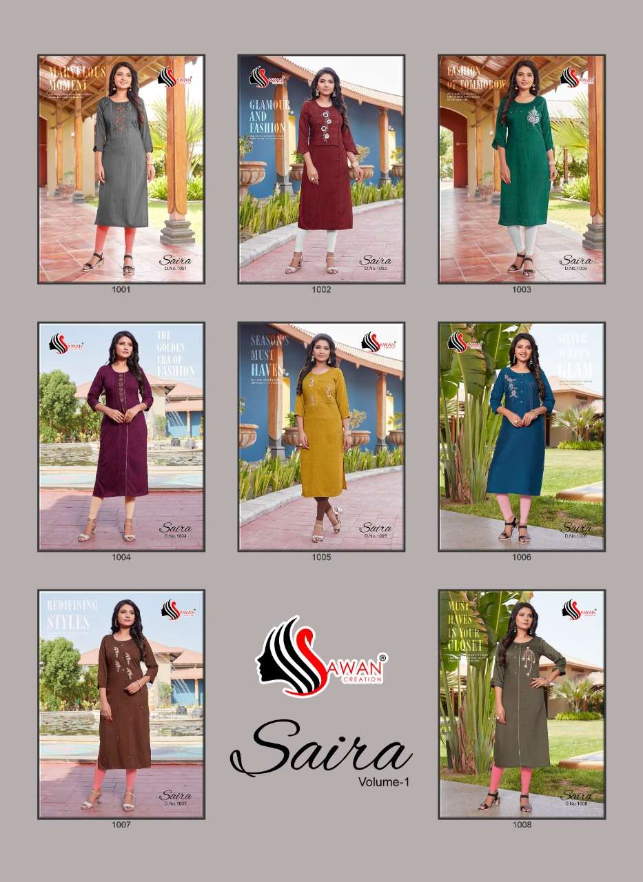 Saira vol - 1 By Sawan Creation Designer Wholesale Online Kurtis Set