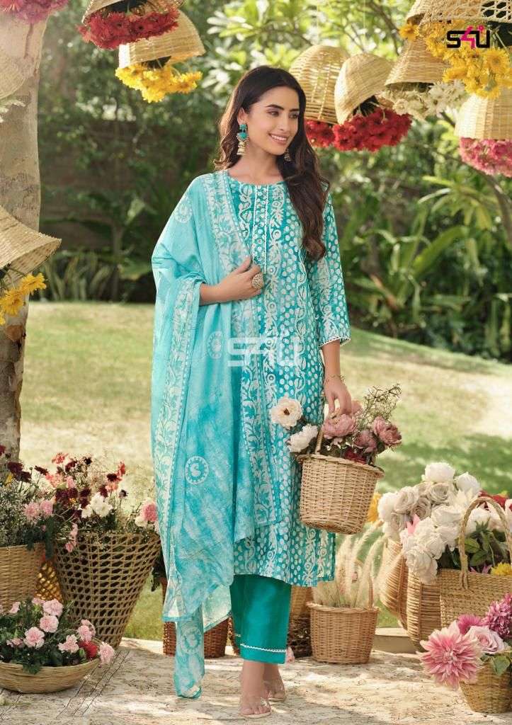 Shades Of Dupatta By S4U Designer Wholesale Online Kurtis Pant Dupatta Set