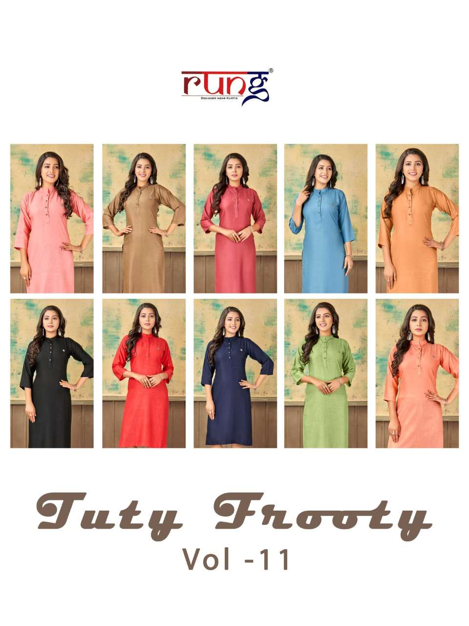 Tuty Frooty Vol 11 By Rung Designer Wholesale Online Kurtis Set