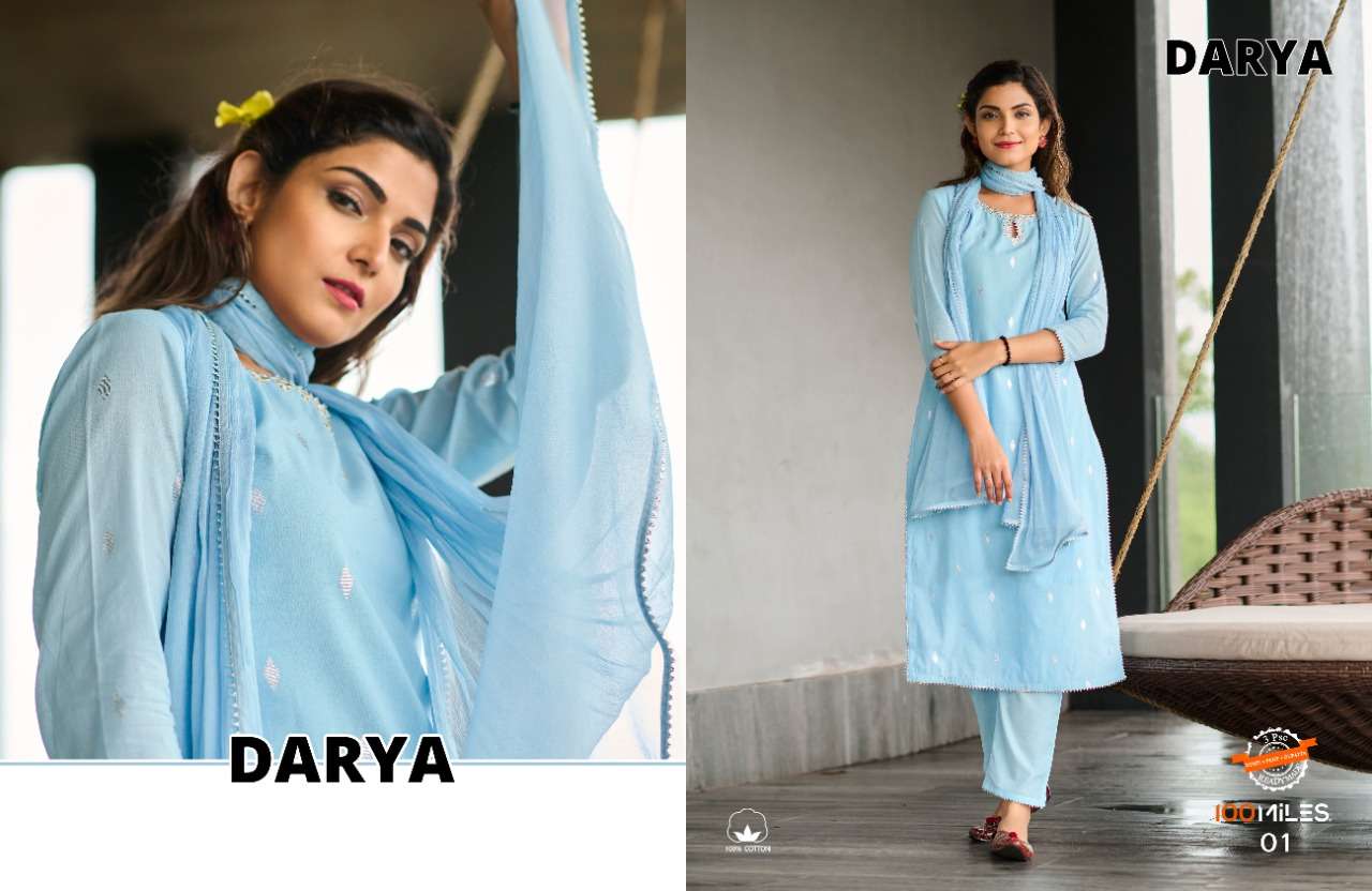Darya By 100miles Designer Wholesale Online Kurtis Pant Dupatta Set