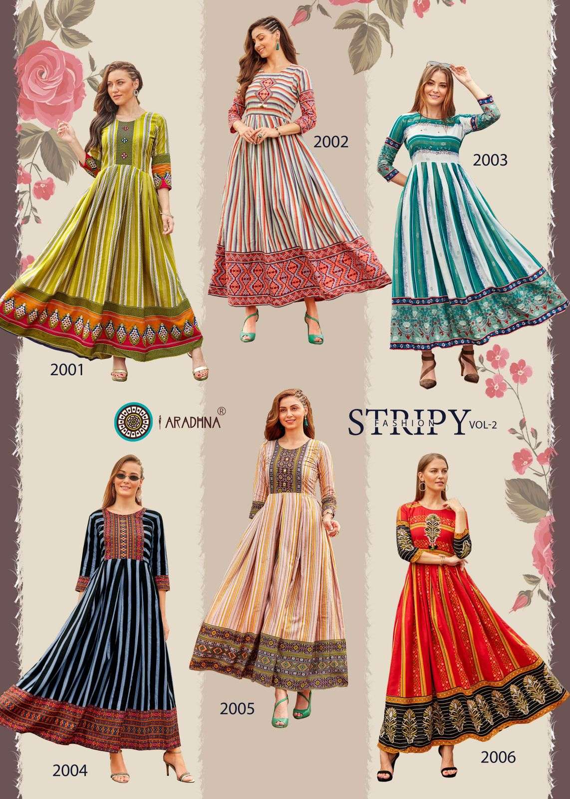 Fashion Stripy Vol 2 By Arradhna Designer Wholesale Online Kurtis Set
