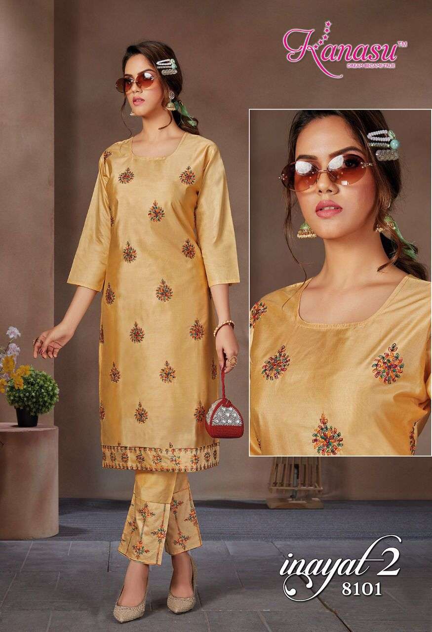 Inayat Vol 2 By Kanasu Kurtis Designer Wholesale Online Kurtis With Dupatta Set