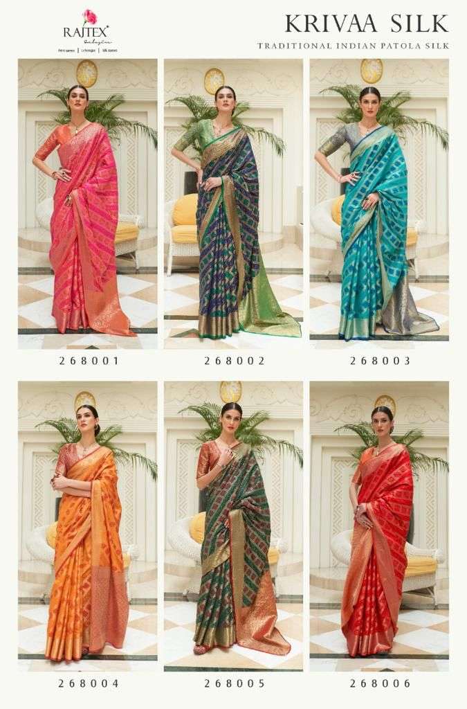 Krivaa Silk By Raj Tex Designer Wholesale Online Sarees Set