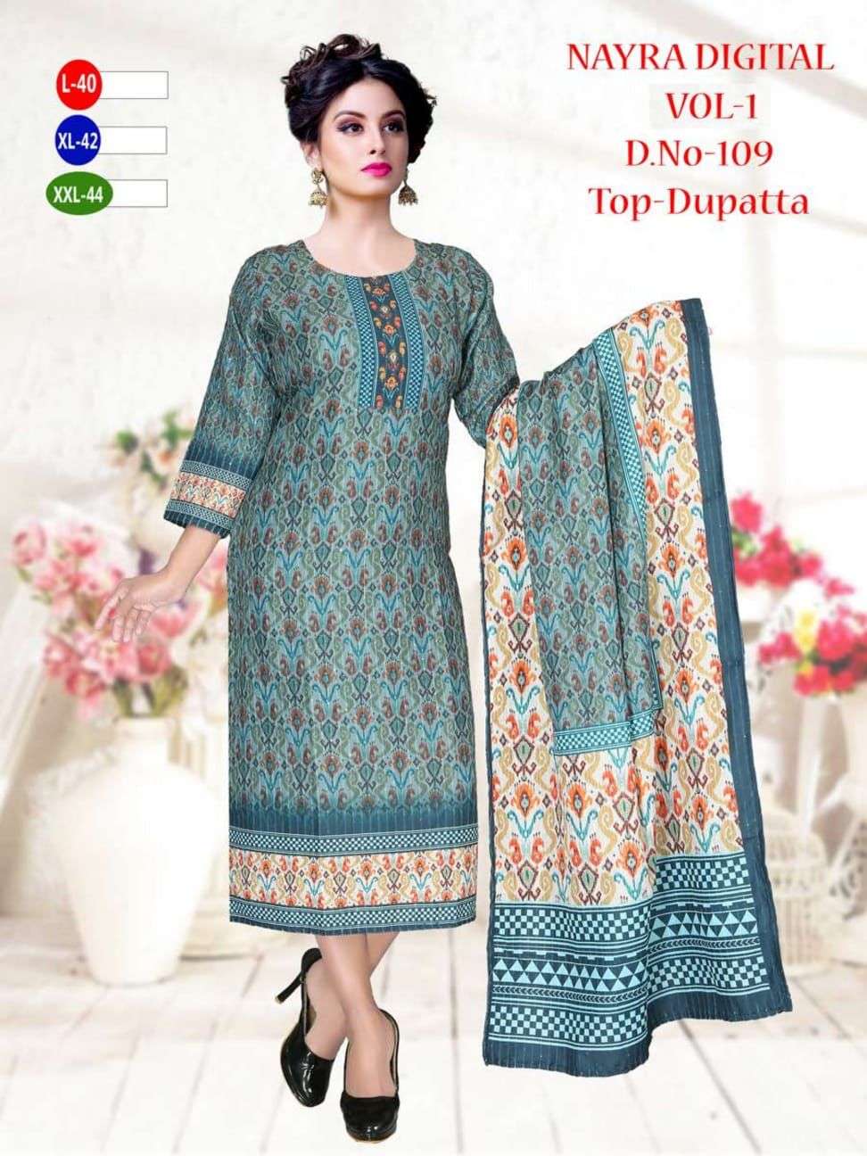 Nayara Digital By Nayara Designer Wholesale Online Kurtis With Dupatta Set