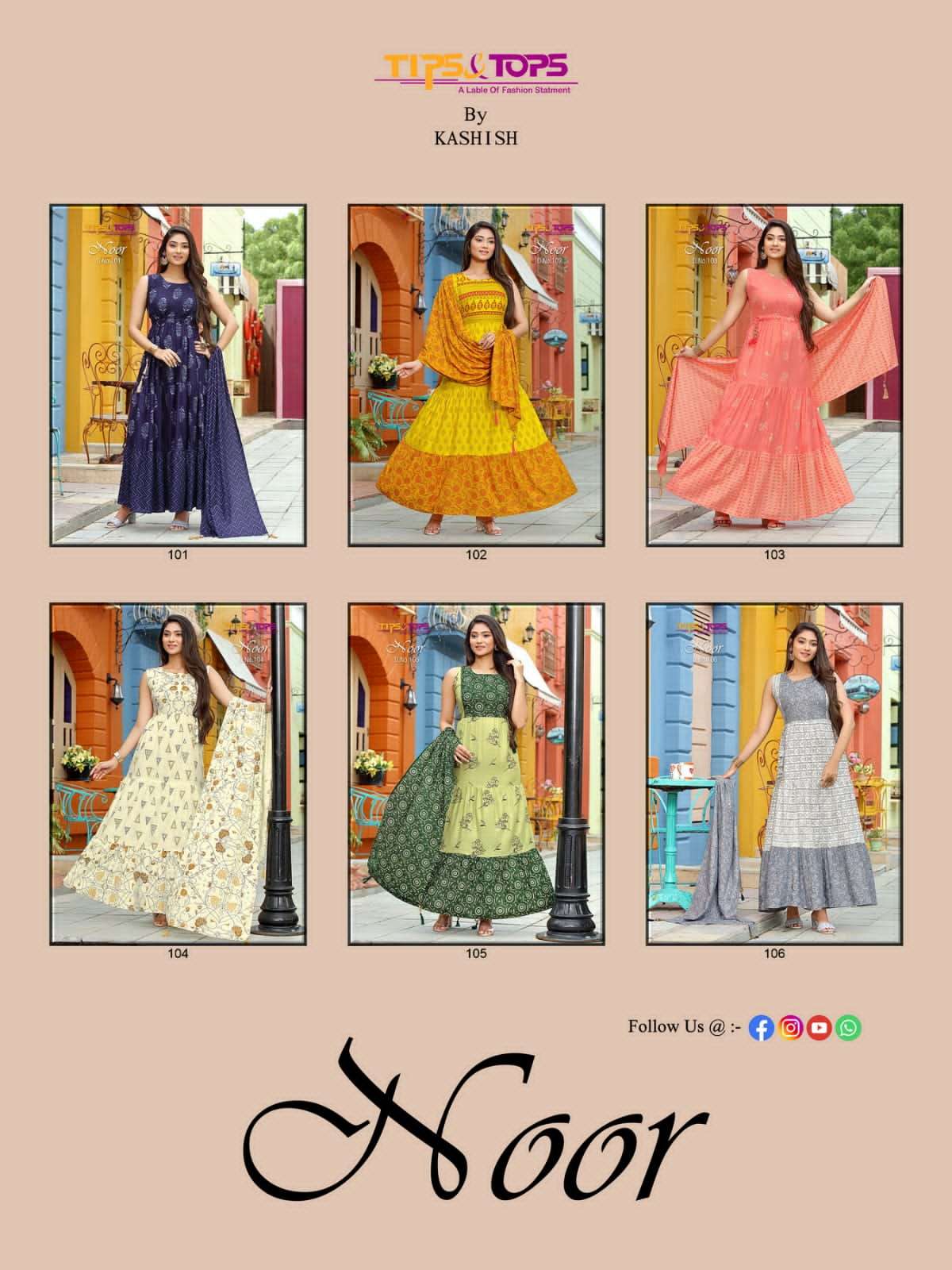 Noor By Tips & Tops Designer Wholesale Online Kurtis With Dupatta Set