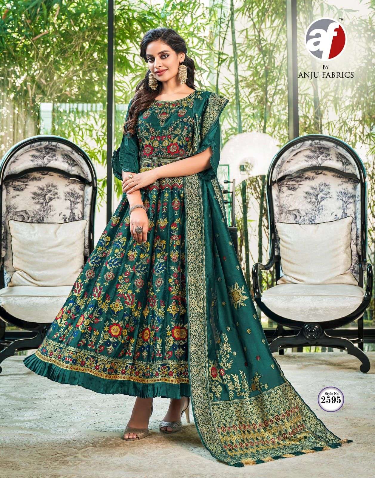 Phoolkari By Anju Fabrics Designer Wholesale Online Kurtis With Dupatta Set