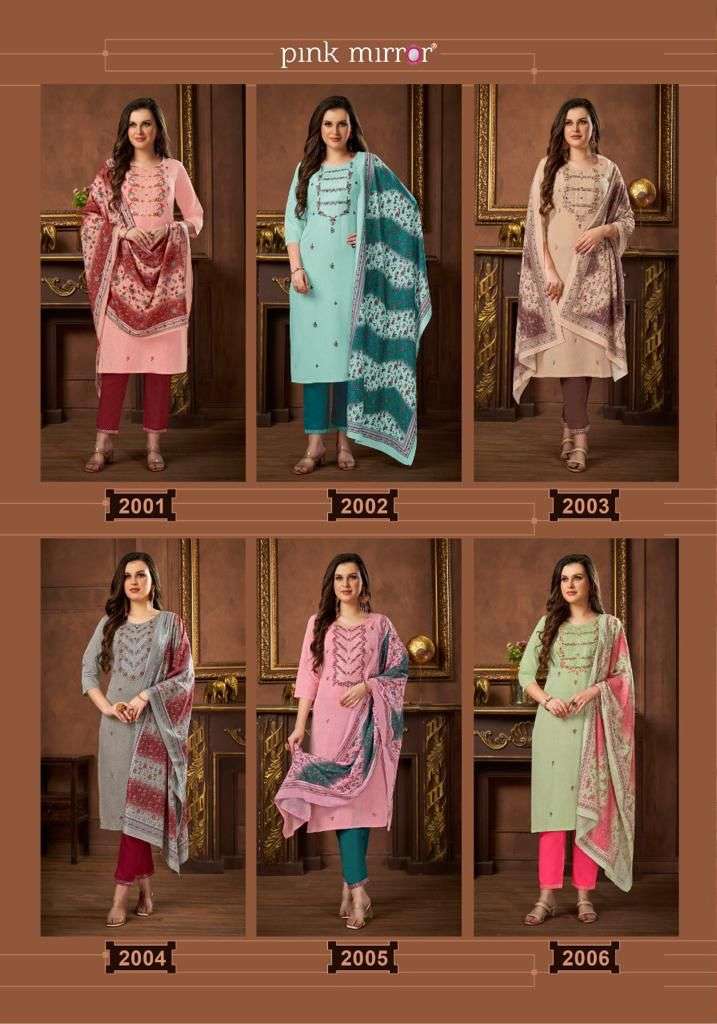Precious 2 By Pink Mirror Designer Wholesale Online Kurtis Pant Dupatta Set
