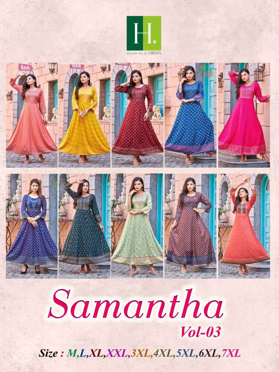 Samanatha Vol 3 By Hirwa Designer Wholesale Online Kurtis Set