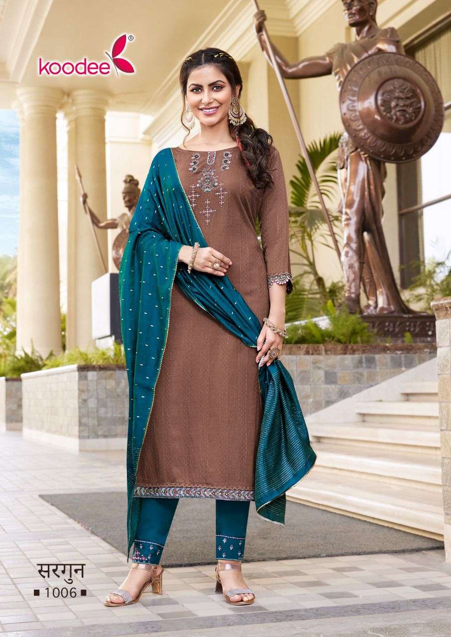 Sargun -1 By Koodee Designer Wholesale Online Kurtis Pant Dupatta Set