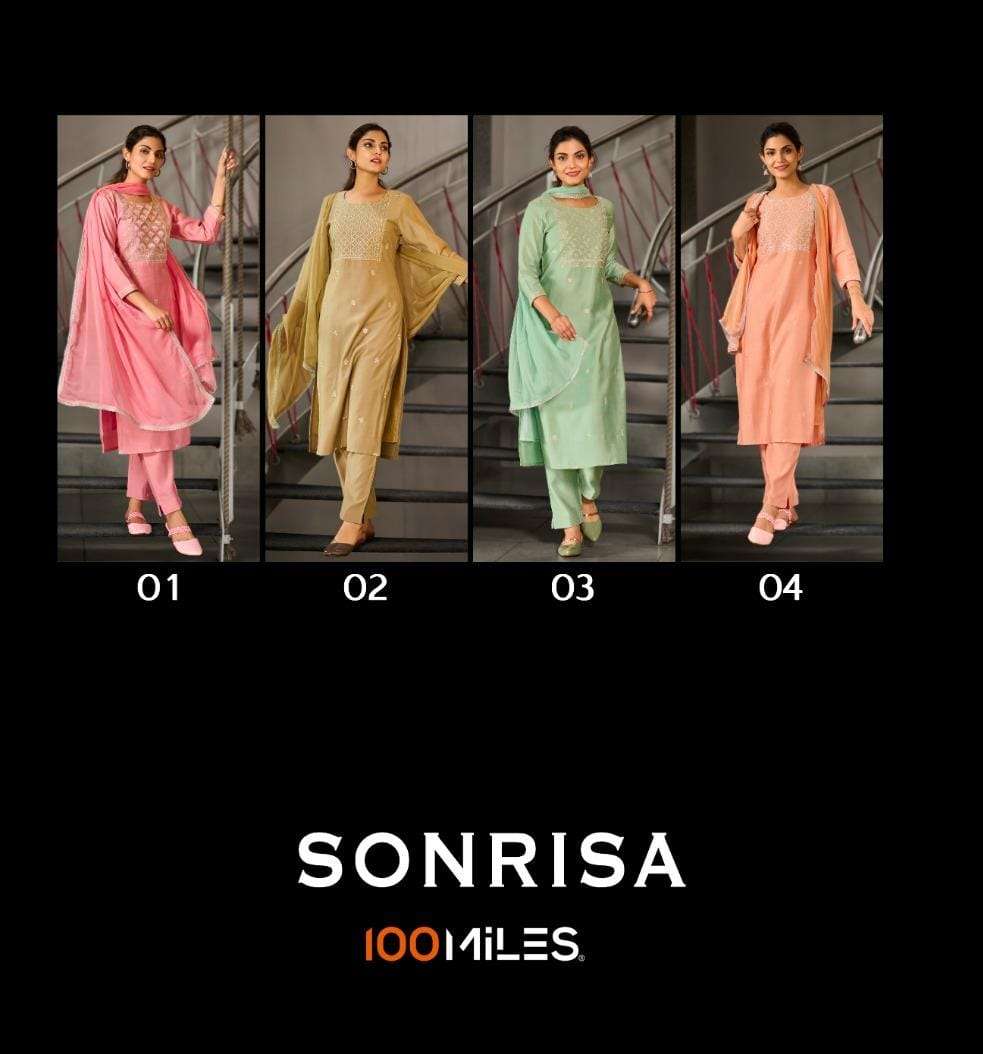 Sonrisa By 100 Miles Designer Wholesale Online Kurtis Pant Dupatta Set