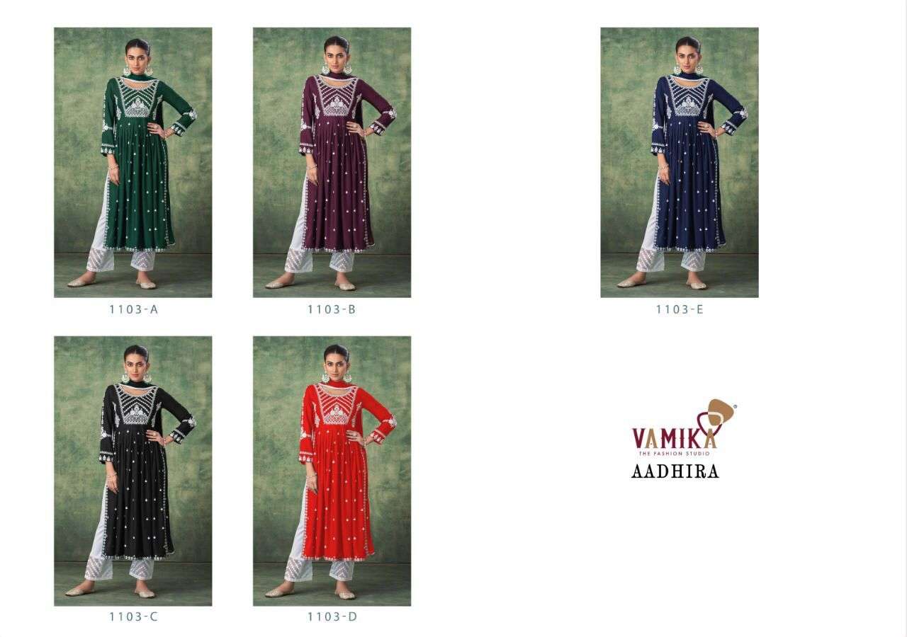 Aadhira By Vamika Designer Wholesale Online Kurtis Pant Dupatta Set