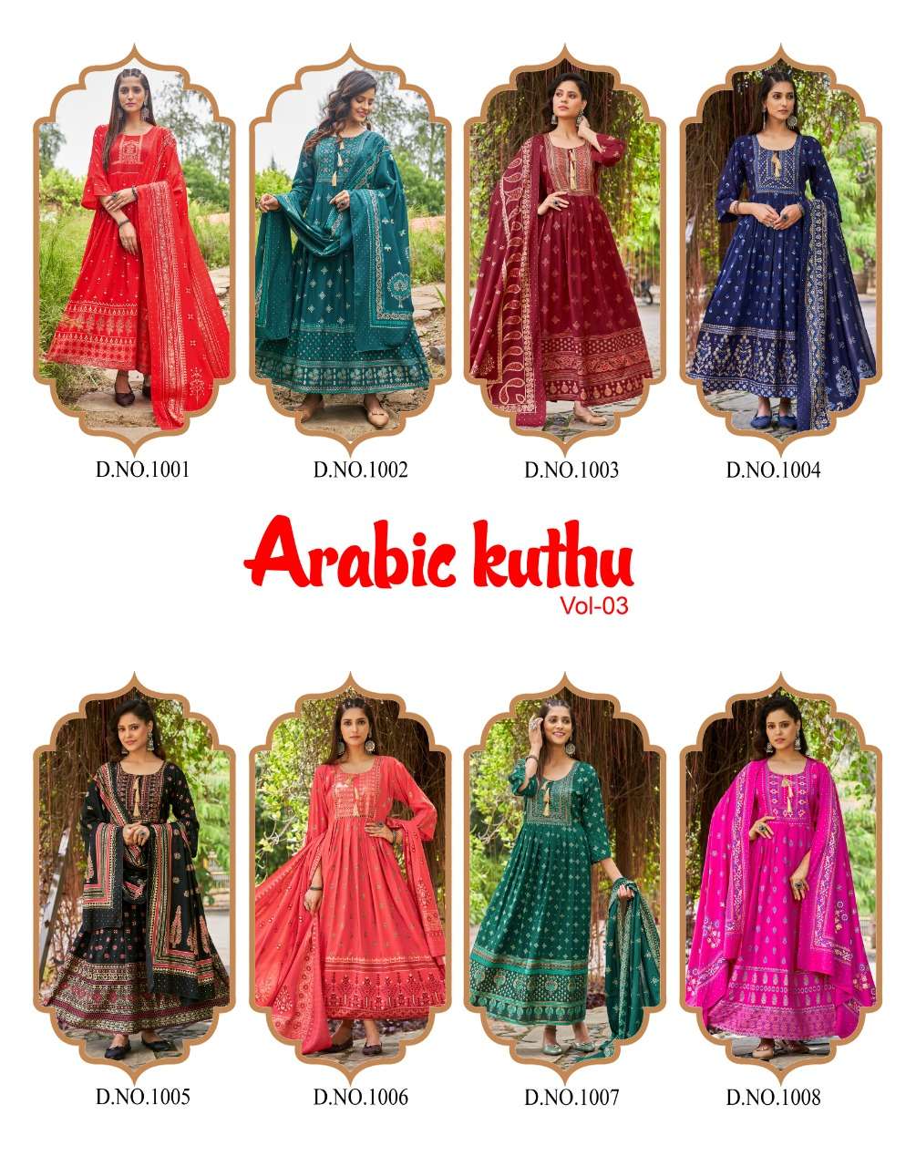 Arbic Kuthu Vol 3 By Banwery Designer Wholesale Online Kurtis With Dupatta Set